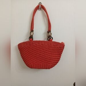 Cappelli Straworld Co. NY Coral Straw Tote With Shell Accents.